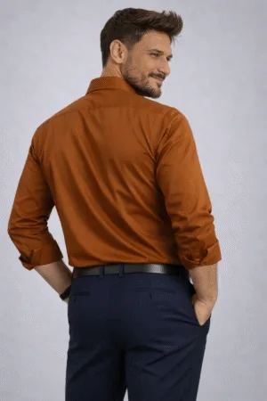 Mustard Cotton Sateen Essential Shirt