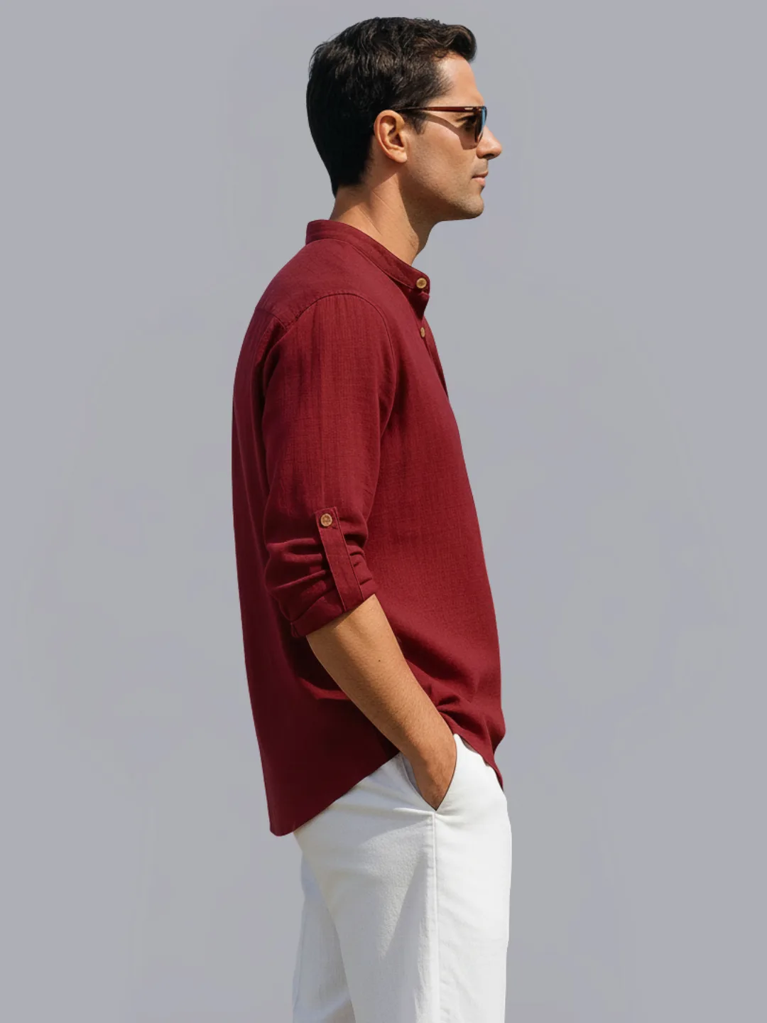 Airy Red Classic Short Kurta - Image 3