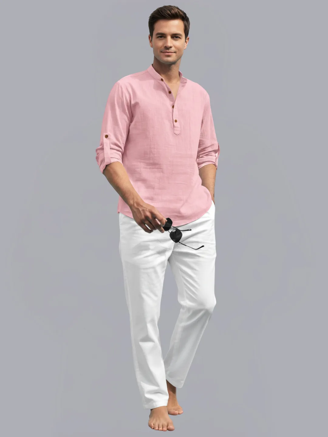 Airy Pink Classic Short Kurta - Image 2