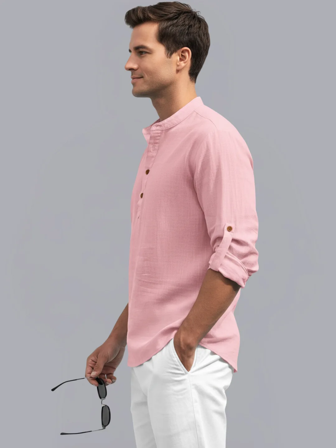 Airy Pink Classic Short Kurta - Image 3