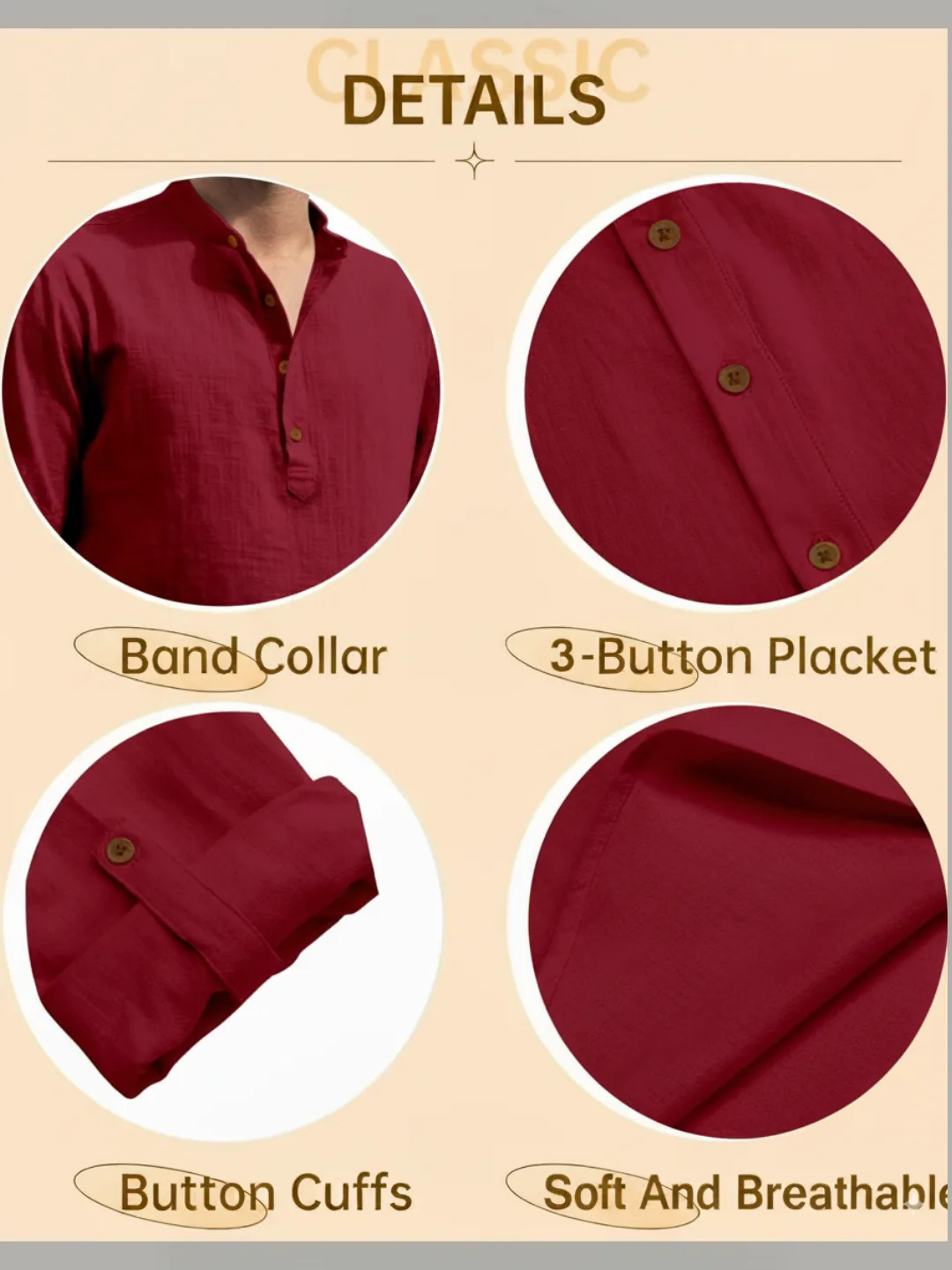 Airy Red Classic Short Kurta - Image 6