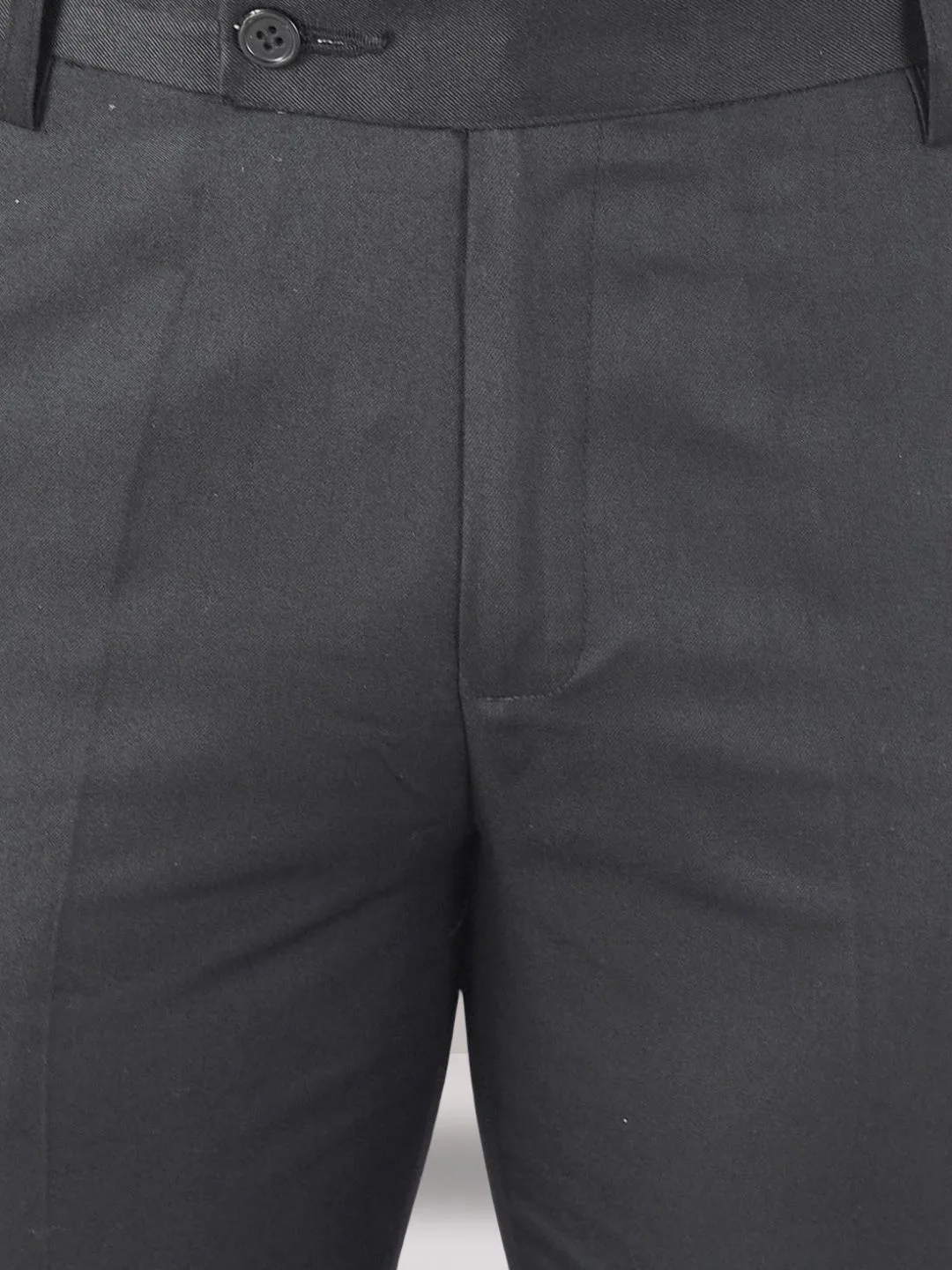 Smooth Finish Dark Grey Office Trousers - Image 2
