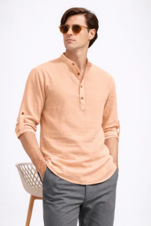 Airy Peach Classic Short Kurta