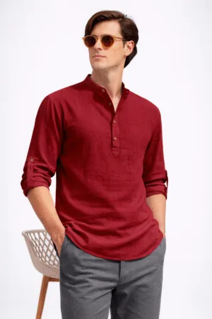 Airy Red Classic Short Kurta