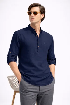 Airy Blue Classic Short Kurta