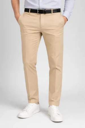 Luxury Linen Cotton Beige Trousers