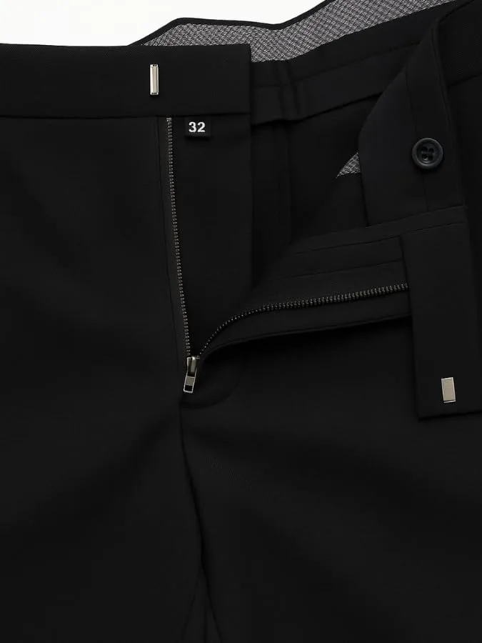 Ultra-Comfort Tailored Hook-Closure Black Trousers - Image 6